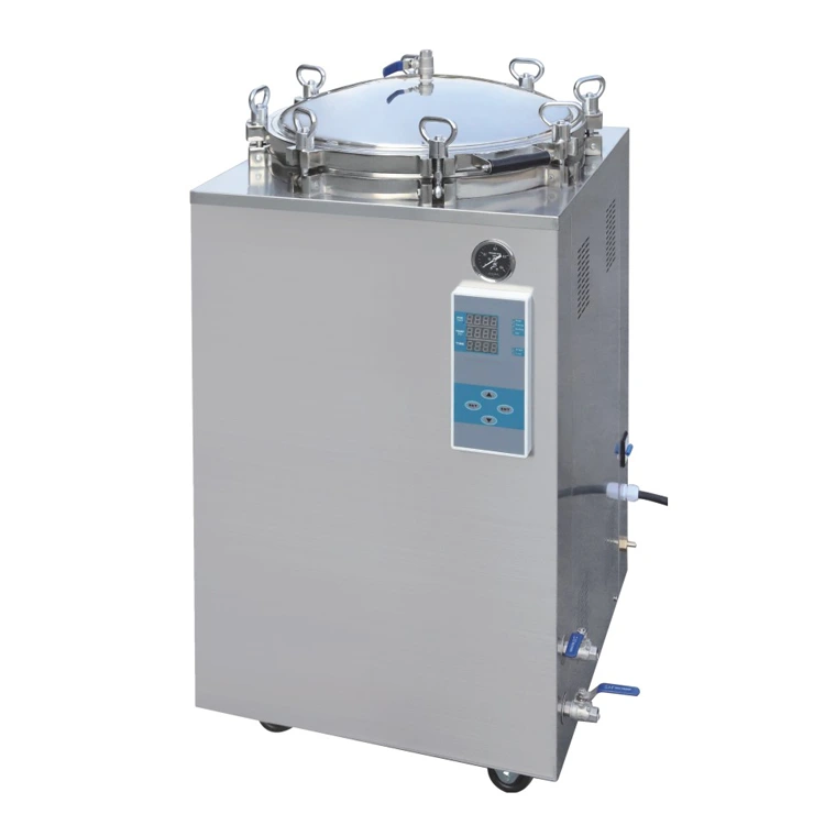 Utilisation d'un autoclave à contre-pression verticale